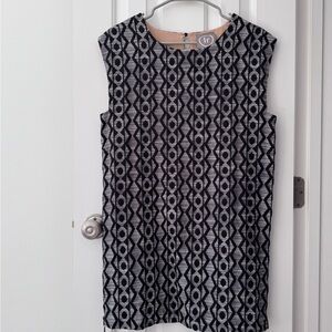 Black and White Geometric Dress with zippers on both sides